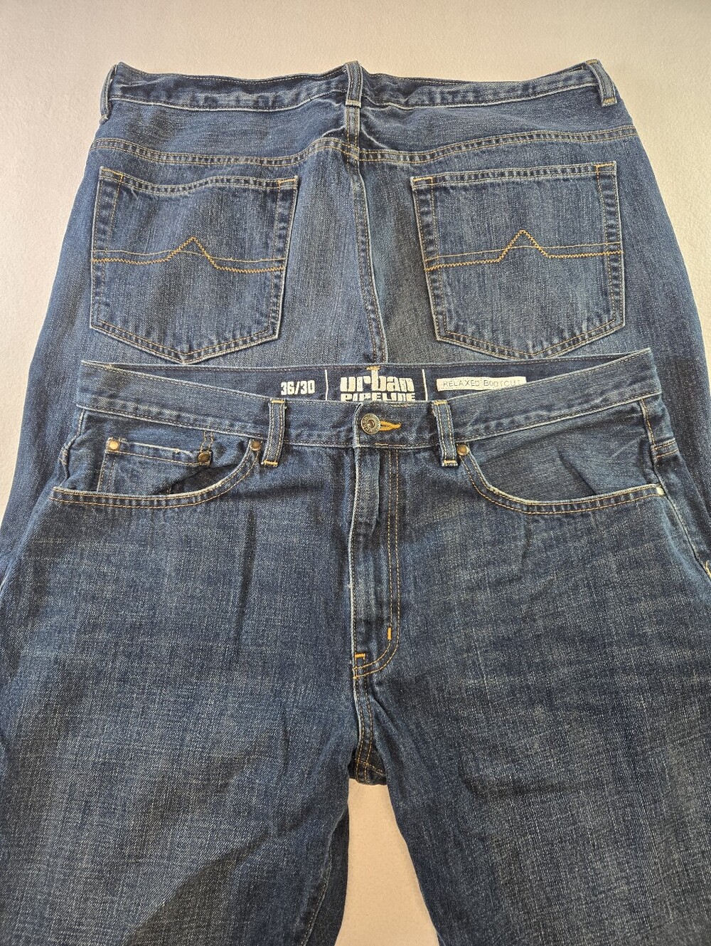 Two Pairs of Urban Pipeline Men's Relaxed Bootcut Jeans 36x30 Lot 100% Cotton